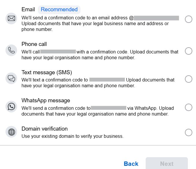 business account verification-contact