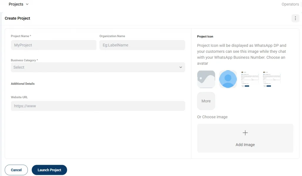 happilee whatsapp api project creation