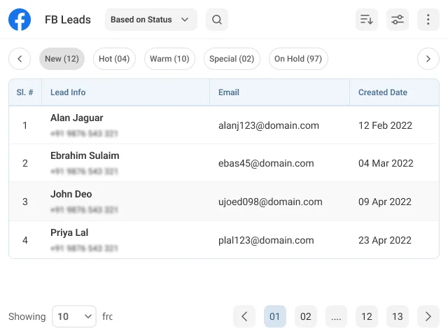 Meta Leads CRM Dashboard